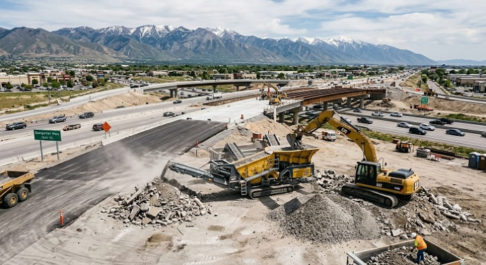 Utah Recycles 15,000 Cubic Yards of Old Concrete for Bangerter Highway Interchanges